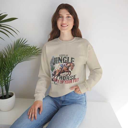 "Jingle Horse, Pick Up Your Feet" unisex crewneck sweatshirt