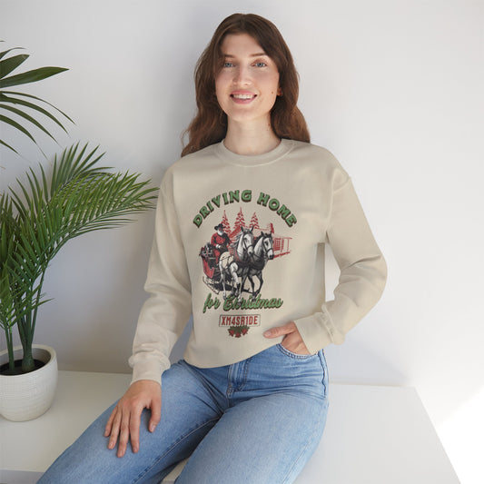 Santa Driving Home" unisex crewneck sweatshirt